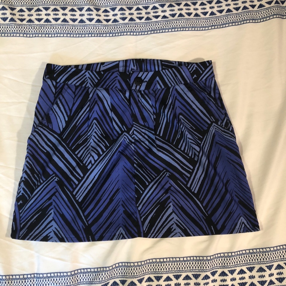 Black and blue multi patterned skirt from the Gap